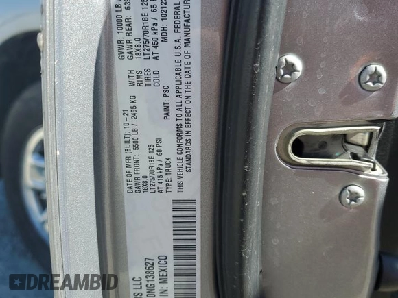 2022 Ram 2500 Tradesman with VIN 3C6UR4HJ0NG138627, listed as a Copart auction lot 47321115 with 80,042 mi miles and Salvage title. Bid and sale history available at DreamBid. Image 12.