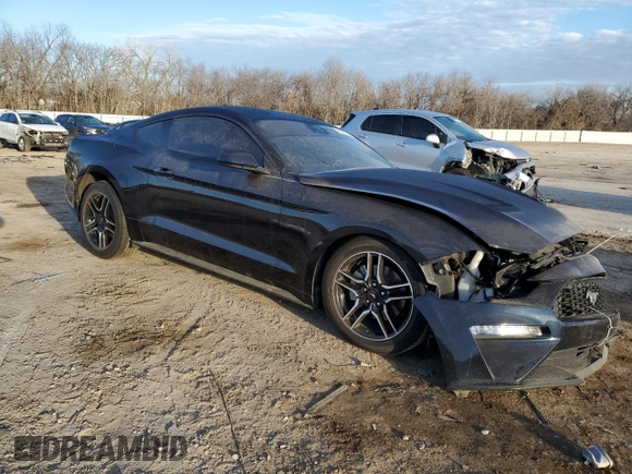 2021 Ford Mustang EcoBoost with VIN 1FA6P8TH5M5151498, listed as a Copart auction lot 45869345 with 56,805 mi miles and Salvage Title. Bid and sale history available at carsss.com. Image 4.