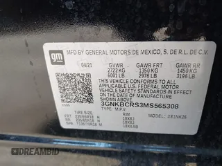 2021 Chevrolet Blazer LT z VIN 3GNKBCRS3MS565308, wystawiony jako IAAI lot #41675966 z przebiegiem 76 588 mil mil oraz . Historia ofert i sprzedaży dostępna na DreamBid. Obrazek 9.