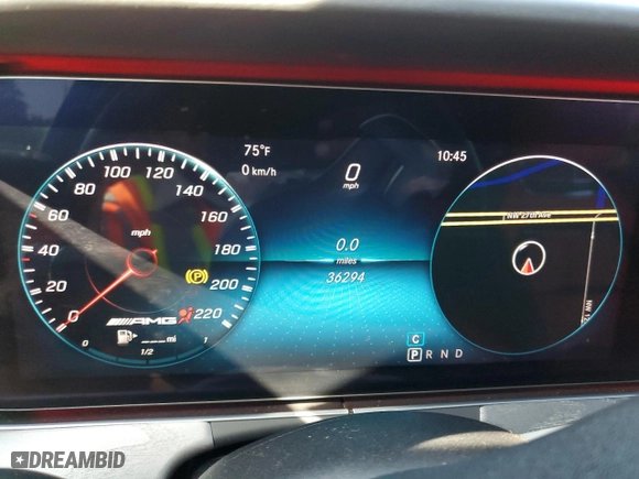 2019 Mercedes-Benz AMG GT with VIN WDD7X8JB0KA006506, listed as a Copart auction lot 47289565 with 36,294 mi miles and Salvage Title. Bid and sale history available at carsss.com. Image 9.