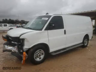 2019 GMC Savana Cargo Van with VIN 1GTW7AFG2K1293185, listed as a Copart auction lot 85685444 with 166,770 mi miles and Salvage Title. Bid and sale history available at carsss.com. Image 1.