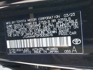 2023 Toyota Crown XLE with VIN JTDAAAAF0P3003676, listed as a IAAI auction lot 42024580 with 22,974 mi miles. Bid and sale history available at carsss.com. Image 9.