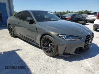 2023 BMW M4 Competition with VIN WBS33AZ03PCL59731, listed as a Copart auction lot 73657924 with 7,622 mi miles and Salvage Title. Bid and sale history available at carsss.com. Image 4.