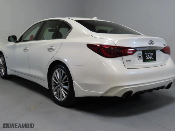 2018 Infiniti Q50 3.0t LUXE with VIN JN1EV7ARXJM442004, listed as a Copart auction lot 54444415 with 55,259 mi miles and Salvage Title. Bid and sale history available at carsss.com. Image 4.