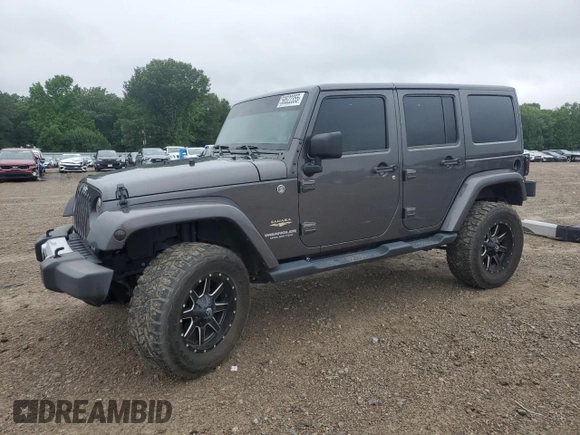2014 Jeep Wrangler Unlimited Sahara with VIN 1C4HJWEG7EL299548, listed as a Copart auction lot 58522355 with 76,057 mi miles and Clean title. Bid and sale history available at DreamBid. Image 1.