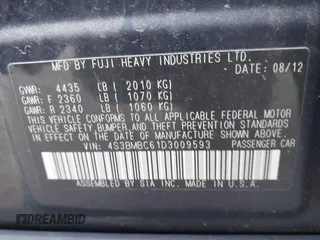 2013 Subaru Legacy Premium z VIN 4S3BMBC61D3009593, wystawiony jako IAAI lot #42284458 z przebiegiem 108 740 mil mil oraz . Historia ofert i sprzedaży dostępna na DreamBid. Obrazek 9.