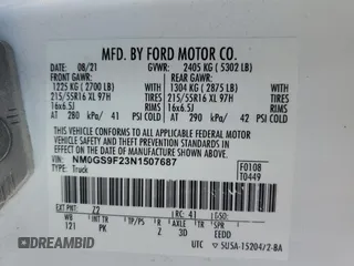 2022 Ford Transit Connect XLT z VIN NM0GS9F23N1507687, wystawiony jako Copart lot #50866355 z przebiegiem 111 417 mil mil oraz Czysty tytuł • Clean title. Historia ofert i sprzedaży dostępna na DreamBid. Obrazek 13.