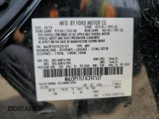 2018 Ford EcoSport SE with VIN MAJ3P1TE7JC247527, listed as a Copart auction lot 50539735 with 87,659 mi miles and Clean title. Bid and sale history available at DreamBid. Image 13.