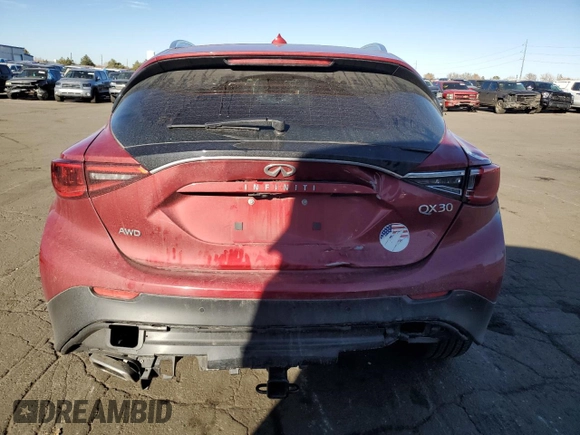 2017 Infiniti QX30 Premium with VIN SJKCH5CR2HA037261, listed as a Copart auction lot 81511084 with 72,345 mi miles and Salvage title. Bid and sale history available at DreamBid. Image 6.