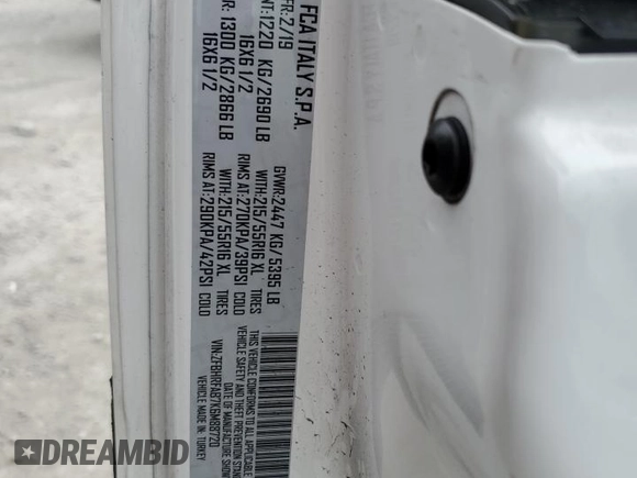 2019 Ram ProMaster City Cargo Tradesman with VIN ZFBHRFAB7K6M88720, listed as a Copart auction lot 50134714 with 172,003 mi miles and . Bid and sale history available at DreamBid. Image 12.