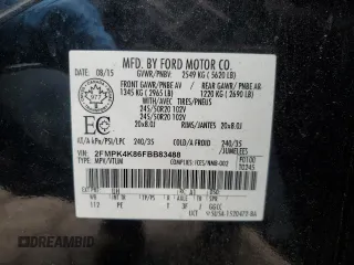 2015 Ford Edge Titanium with VIN 2FMPK4K86FBB83488, listed as a Copart auction lot 53333305 with 233,804 mi miles and Salvage Title. Bid and sale history available at carsss.com. Image 13.