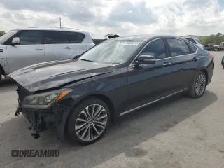 2017 Genesis G80 3.8L with VIN KMHGN4JE1HU177920, listed as a Copart auction lot 49685815 with 107,275 mi miles and Salvage Title. Bid and sale history available at DreamBid. Image 1.