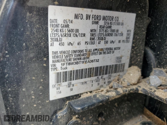 2015 Ford F-350 Platinum with VIN 1FT8W3BT1FEA38732, listed as a Copart auction lot 55020975 with Not Provided miles and Salvage Title. Bid and sale history available at DreamBid. Image 12.