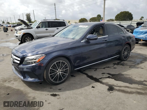 2021 Mercedes-Benz C 300 with VIN W1KWF8DB5MR632714, listed as a Copart auction lot 47728725 with 36,146 mi miles and Salvage Title. Bid and sale history available at carsss.com. Image 1.