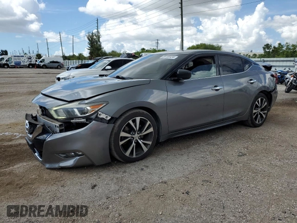 2016 Nissan Maxima SR with VIN 1N4AA6AP6GC446197, listed as a Copart auction lot 66180434 with 92,424 mi miles and Salvage title. Bid and sale history available at DreamBid. Image 1.