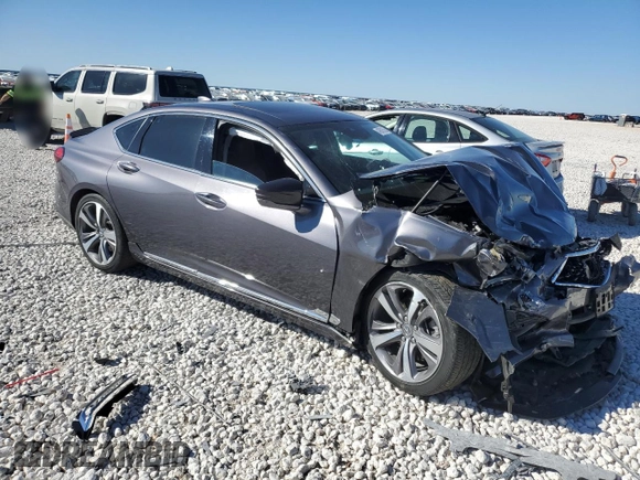 2021 Acura TLX w/Advance Package with VIN 19UUB5F66MA000476, listed as a Copart auction lot 42602525 with 0 mi miles and Salvage Title. Bid and sale history available at carsss.com. Image 4.