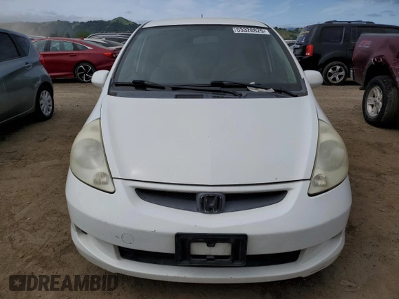 2007 Honda Fit with VIN JHMGD38437S015584, listed as a Copart auction lot 53328825 with 141,664 mi miles and Salvage Title. Bid and sale history available at carsss.com. Image 5.