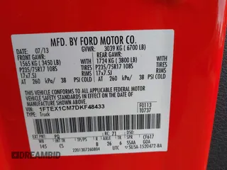 2013 Ford F-150 XL with VIN 1FTEX1CM7DKF48433, listed as a IAAI auction lot 41430785 with 179,579 mi miles. Bid and sale history available at carsss.com. Image 9.