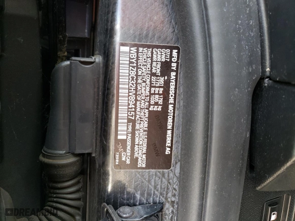2017 BMW i3 with VIN WBY1Z8C32HV894157, listed as a Copart auction lot 42775533 with 25,347 mi miles. Bid and sale history available at carsss.com. Image 12.