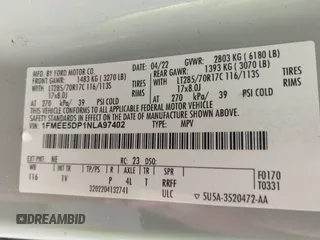 2022 Ford Bronco with VIN 1FMEE5DP1NLA97402, listed as a IAAI auction lot 42446383 with Not provided miles and . Bid and sale history available at DreamBid. Image 9.