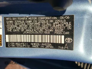 2006 Toyota Prius with VIN JTDKB20U367517858, listed as a Copart auction lot 46467735 with 259,306 mi miles and Clean Title. Bid and sale history available at carsss.com. Image 12.