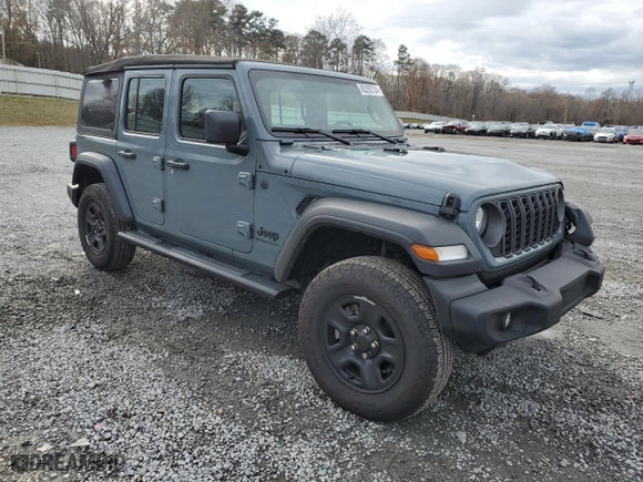 2024 Jeep Wrangler Sport with VIN 1C4PJXDG0RW332722, listed as a Copart auction lot 85292724 with 8,066 mi miles and Salvage Title. Bid and sale history available at carsss.com. Image 4.