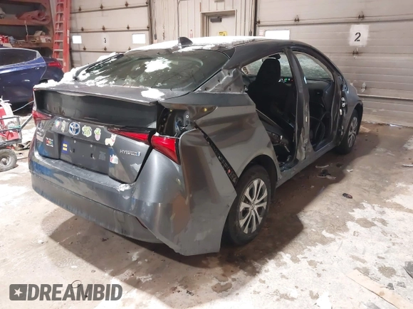 2020 Toyota Prius LE with VIN JTDL9RFU5L3020409, listed as a IAAI auction lot 41171668 with 122,208 mi miles and . Bid and sale history available at DreamBid. Image 4.