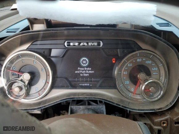 2019 Ram 3500 Longhorn with VIN 3C63RRKL5KG555465, listed as a Copart auction lot 44259325 with 116,902 mi miles and Salvage Title. Bid and sale history available at carsss.com. Image 9.
