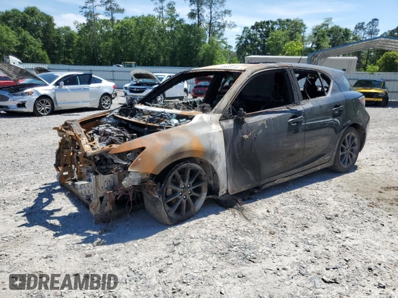 2012 Lexus CT 200h with VIN JTHKD5BH1C2081837, listed as a Copart auction lot 55655115 with Not provided miles and Salvage title. Bid and sale history available at DreamBid. Image 1.