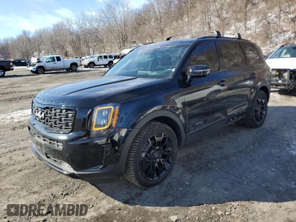 2022 Kia Telluride SX with VIN 5XYP5DHC1NG323836, listed as a Copart auction lot 45961675 with 33,273 mi miles and Salvage title. Bid and sale history available at DreamBid. Image 1.