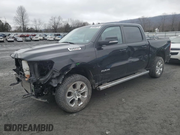 2020 Ram 1500 Big Horn with VIN 1C6SRFFM6LN224688, listed as a Copart auction lot 44040874 with 75,698 mi miles and Salvage Title. Bid and sale history available at carsss.com. Image 1.