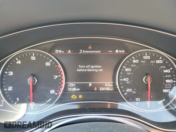 2013 Audi A6 3.0T Prestige with VIN WAUHGAFC3DN042867, listed as a Copart auction lot 71119854 with 234,195 mi miles and Clean Title. Bid and sale history available at carsss.com. Image 9.