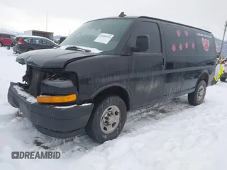 2018 Chevrolet Express Cargo Van with VIN 1GCWGAFP1J1267630, listed as a IAAI auction lot 41495213 with 79,238 mi miles. Bid and sale history available at carsss.com. Image 2.
