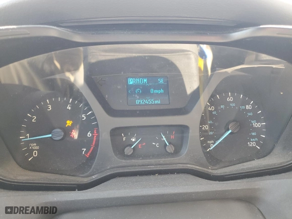 2016 Ford Transit Cargo Van with VIN 1FTYR2CG8GKB02965, listed as a Copart auction lot 58747654 with 92,455 mi miles and Salvage Title. Bid and sale history available at carsss.com. Image 9.