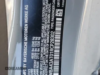 2024 BMW 4 Series 430i xDrive with VIN WBA43AT01RCP28302, listed as a Copart auction lot 82174584 with 11,235 mi miles and Salvage Title. Bid and sale history available at carsss.com. Image 12.