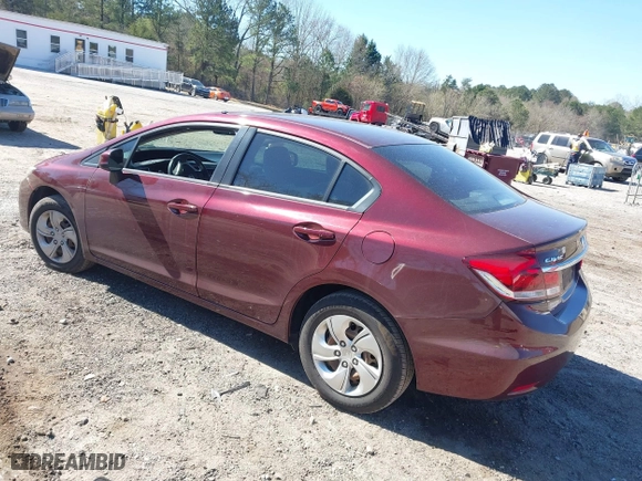 2013 Honda Civic Sdn LX with VIN 19XFB2F57DE096791, listed as a IAAI auction lot 41863226 with 78,173 mi miles. Bid and sale history available at carsss.com. Image 3.