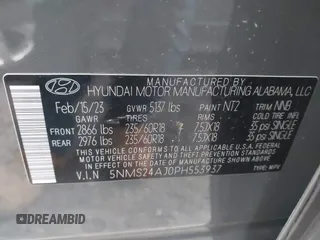 2023 Hyundai Santa Fe SEL with VIN 5NMS24AJ0PH553937, listed as a IAAI auction lot 41545097 with 31,165 mi miles. Bid and sale history available at carsss.com. Image 9.