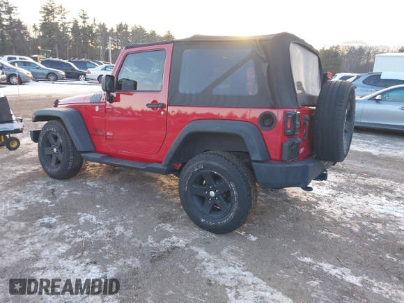 2014 Jeep Wrangler Sport with VIN 1C4AJWAG9EL295931, listed as a IAAI auction lot 41362815 with 104,881 mi miles and . Bid and sale history available at carsss.com. Image 3.