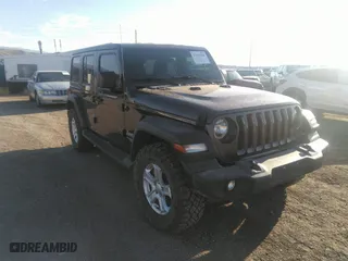 2018 Jeep Wrangler Unlimited Sport S with VIN 1C4HJXDG2JW250600, listed as a IAAI auction lot 37191180 with 57,149 mi miles. Bid and sale history available at carsss.com. Image 1.