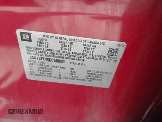 2013 Chevrolet Equinox LTZ with VIN 2GNFLFE38D6148800, listed as a IAAI auction lot 42106097 with 223,591 mi miles. Bid and sale history available at carsss.com. Image 9.