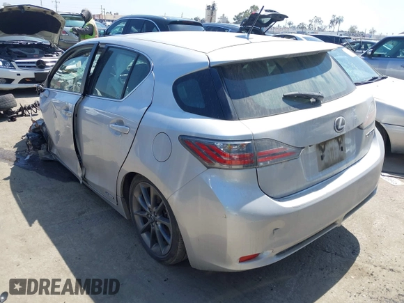 2012 Lexus CT 200h with VIN JTHKD5BH9C2058922, listed as a IAAI auction lot 42485928 with Not provided miles and . Bid and sale history available at DreamBid. Image 3.
