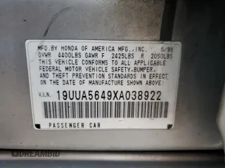 1999 Acura TL with VIN 19UUA5649XA038922, listed as a Copart auction lot 42628495 with 330,899 mi miles and Salvage Title. Bid and sale history available at carsss.com. Image 12.