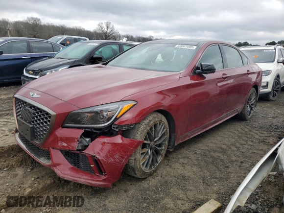2018 Genesis G80 Sport z VIN KMHGN4JBXJU228035, wystawiony jako Copart lot #44047495 z przebiegiem 42 962 mil mil oraz Szkoda całkowita • Salvage title. Historia ofert i sprzedaży dostępna na DreamBid. Obrazek 1.