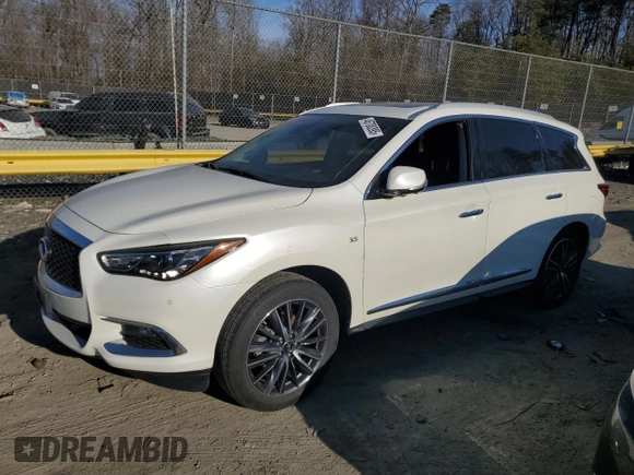2019 Infiniti QX60 Luxe z VIN 5N1DL0MM4KC521421, wystawiony jako Copart lot #46708395 z przebiegiem 96 318 mil mil oraz Szkoda całkowita • Salvage title. Historia ofert i sprzedaży dostępna na DreamBid. Obrazek 1.
