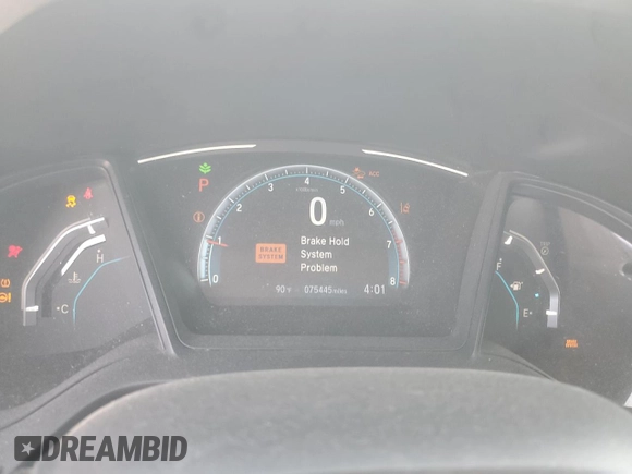 2019 Honda Civic LX with VIN 19XFC2F66KE032115, listed as a Copart auction lot 49278695 with 75,445 mi miles and Salvage Title. Bid and sale history available at DreamBid. Image 9.