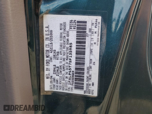 1995 Ford Mustang z VIN 1FALP45T7SF135985, wystawiony jako Copart lot #60027515 z przebiegiem 85 730 mil mil oraz Czysty tytuł • Clean title. Historia ofert i sprzedaży dostępna na DreamBid. Obrazek 12.