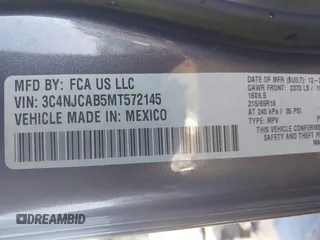 2021 Jeep Compass Sport с VIN 3C4NJCAB5MT572145, выставлен на аукционе IAAI как лот 41415198 с пробегом 27 186 миль миль и . История ставок и продаж доступна на DreamBid. Изображение 9.