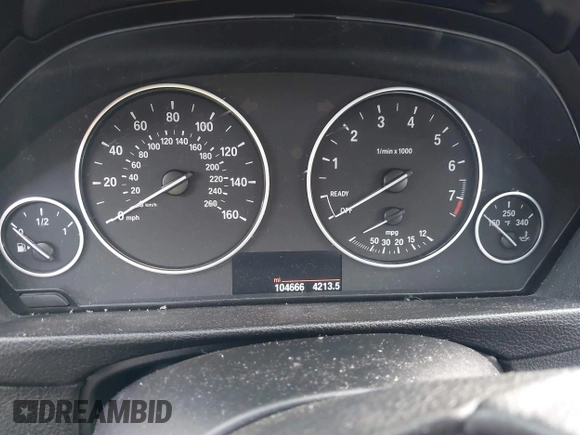 2015 BMW 3 Series 328i xDrive with VIN WBA3B5G59FNS19005, listed as a IAAI auction lot 41570070 with 104,666 mi miles. Bid and sale history available at carsss.com. Image 7.