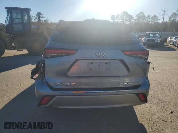 2021 Toyota Highlander Platinum with VIN 5TDFZRBH0MS072987, listed as a Copart auction lot 81722484 with 91,850 mi miles and Salvage title. Bid and sale history available at DreamBid. Image 6.