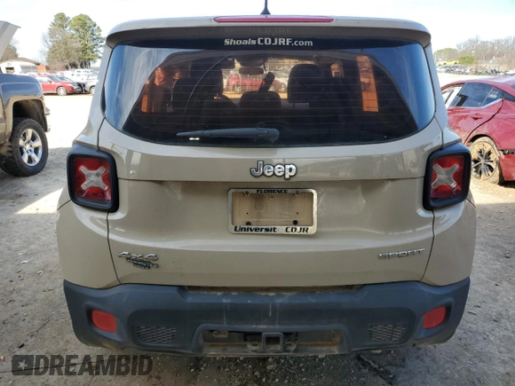2015 Jeep Renegade Sport with VIN ZACCJBAT5FPB48114, listed as a Copart auction lot 45541135 with 102,845 mi miles and Salvage Title. Bid and sale history available at DreamBid. Image 6.